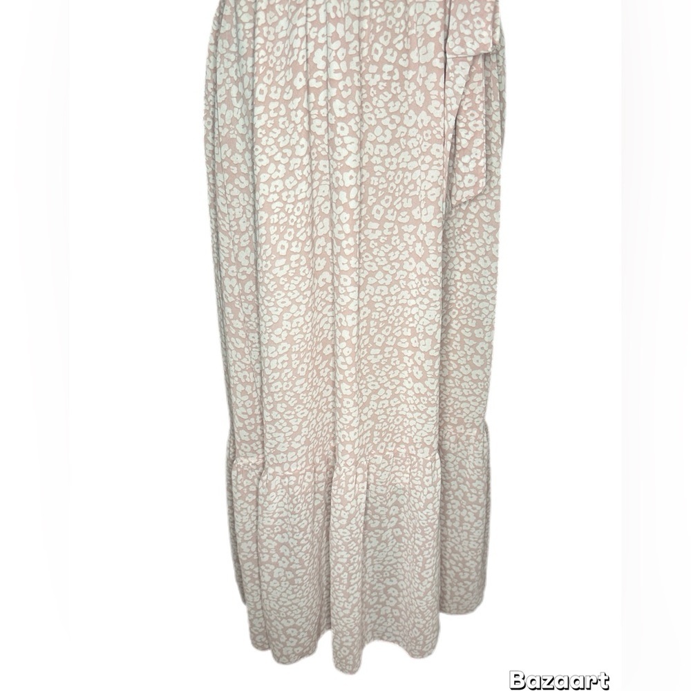 Pretty Garden Pink Leopard Print Wrap Maxi Dress Size XL - Picture 5 of 11